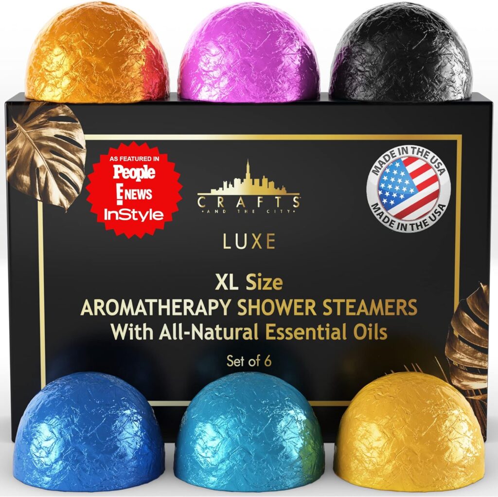Crafts And The City Luxury Shower Steamers Aromatherapy Gift Set -Made in USA- Essential Oil Shower Bath Bombs for Women- Shower Fizzies - Shower Scents -Shower Vapor Tablets Pods Melts Tabs Soothers