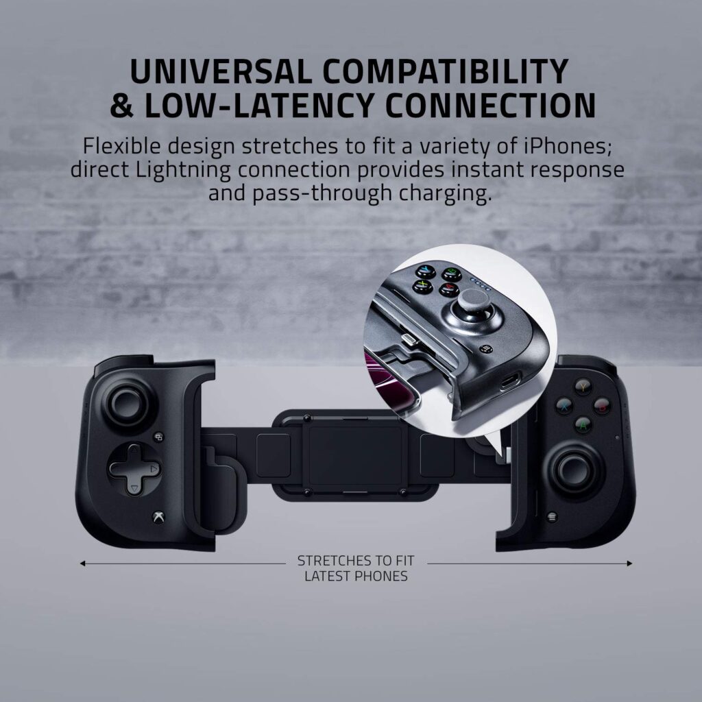 Razer Kishi Mobile Game Controller/Gamepad for Android USB-C: Xbox Game Pass Ultimate, xCloud, Stadia, GeForce NOW, Luna - Passthrough Charging - Low Latency Phone Controller Grip - Samsung, Pixel