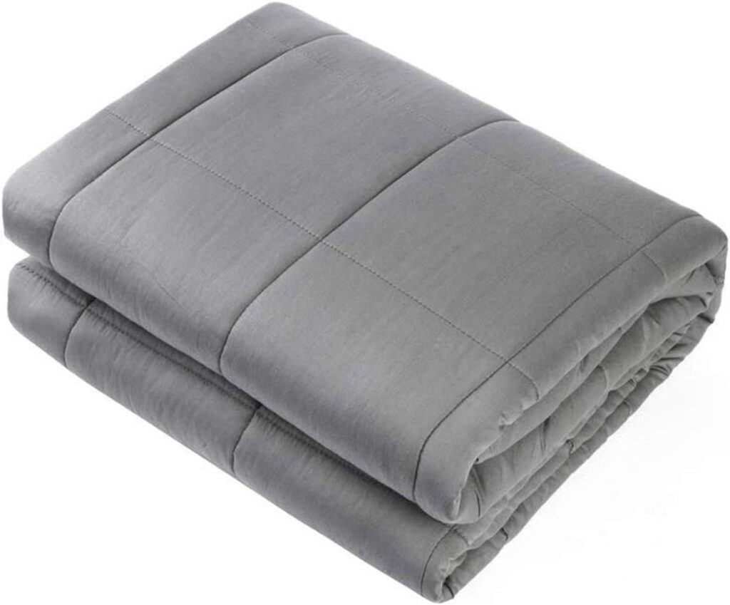 Waowoo Adult Weighted Blanket Queen Size (15lbs 60x80) Heavy Blanket with Premium Glass Beads, (Dark Grey
