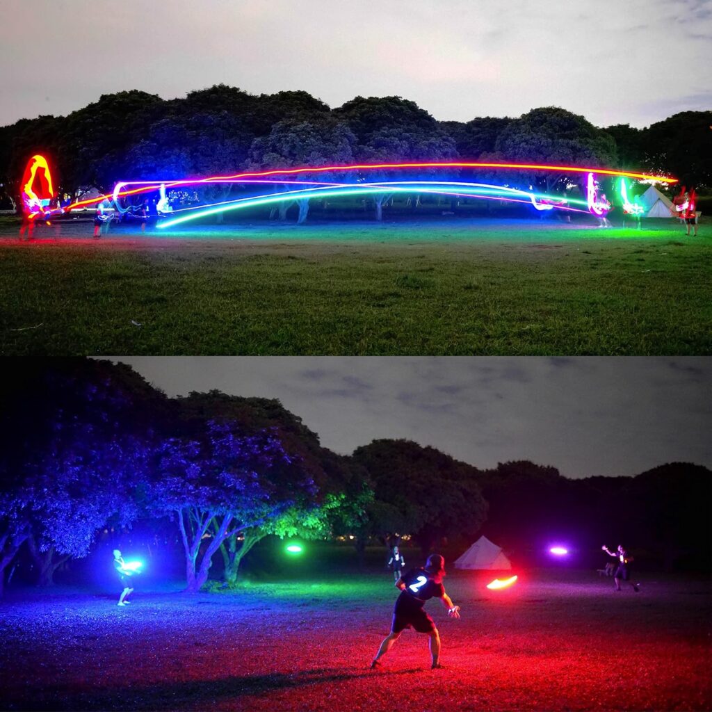 TOSY Flying Disc - 16 Million Color RGB or 36 or 360 LEDs, Extremely Bright, Smart Modes, Auto Light Up, Rechargeable, Perfect Birthday  Camping Gift for Men/Boys/Teens/Kids, 175g frisbees